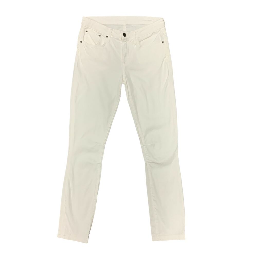 Helmut Lang Jeans Womens 25 White Skinny Denim Mid Rise Stretch Zip Fly Pockets